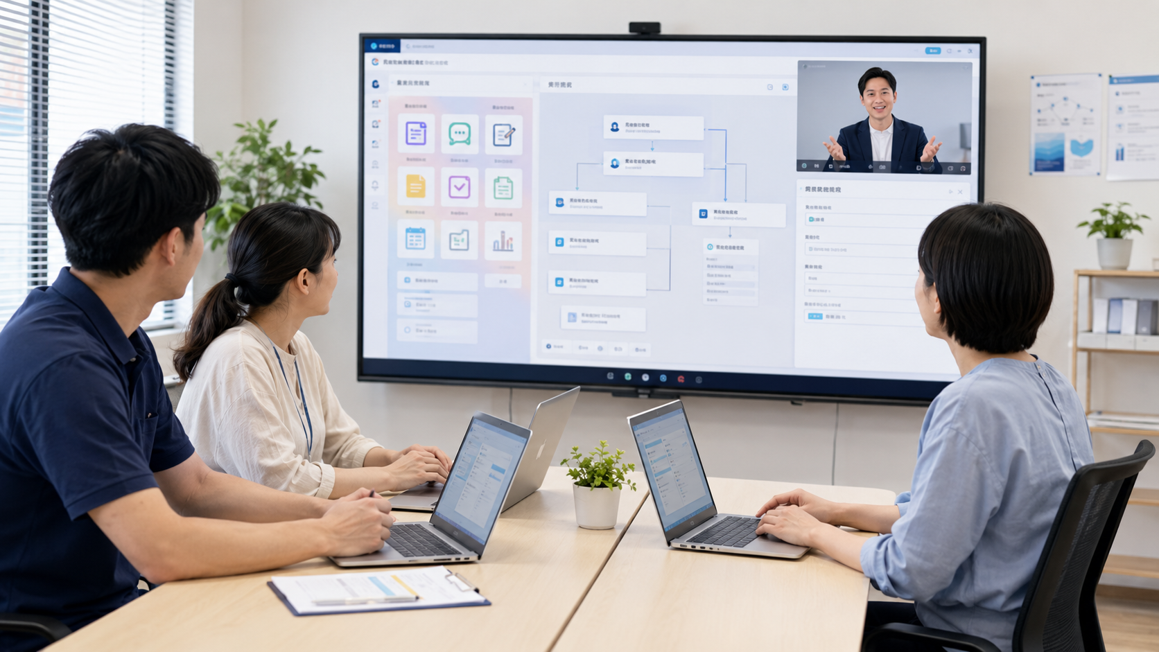 オンライン受講で、AI活用アドバイザーのリモートサポートを受けながら業務アプリ制作を学んでいる様子