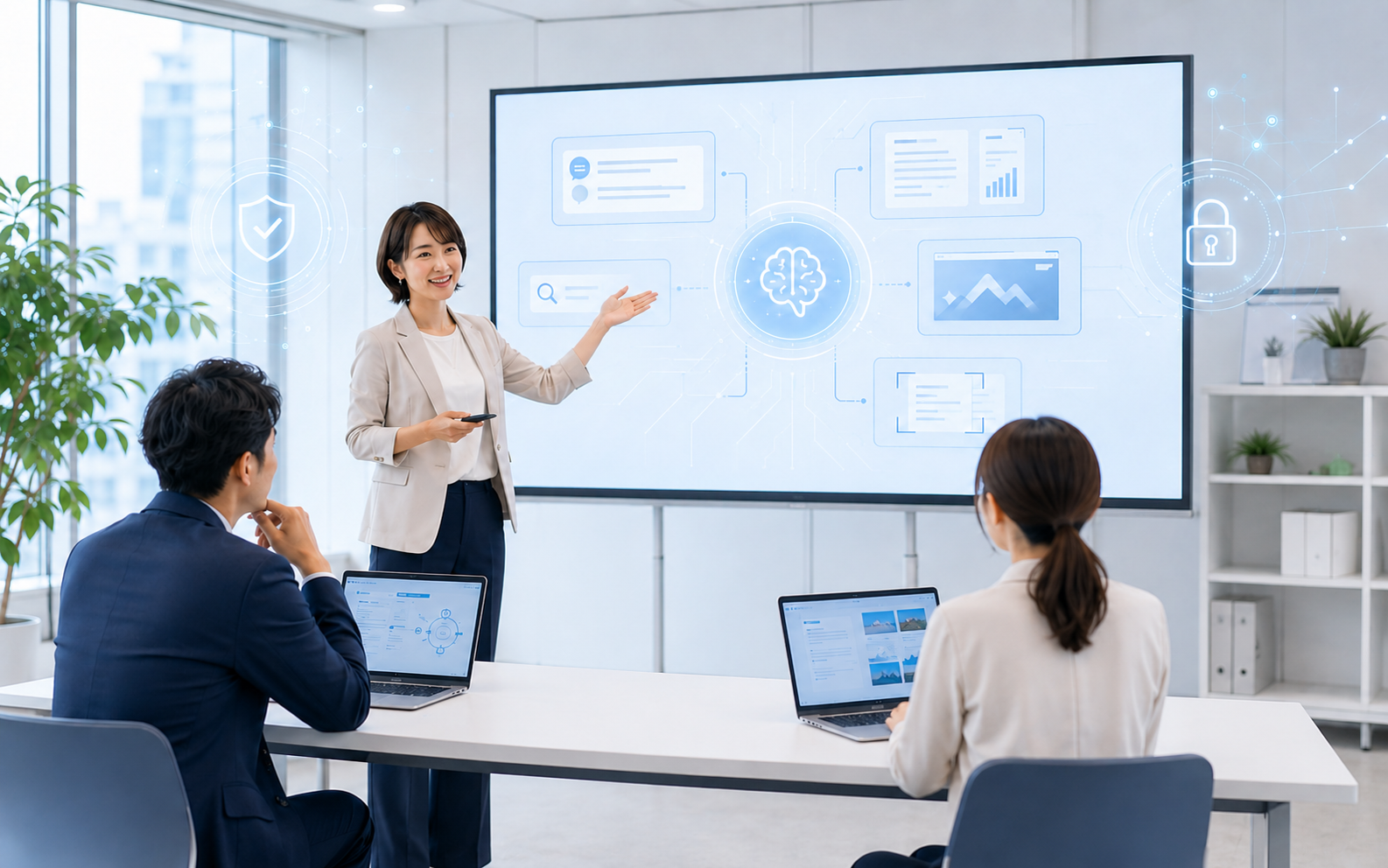 生成AIの基本と安全な使い方を学ぶ研修イメージ