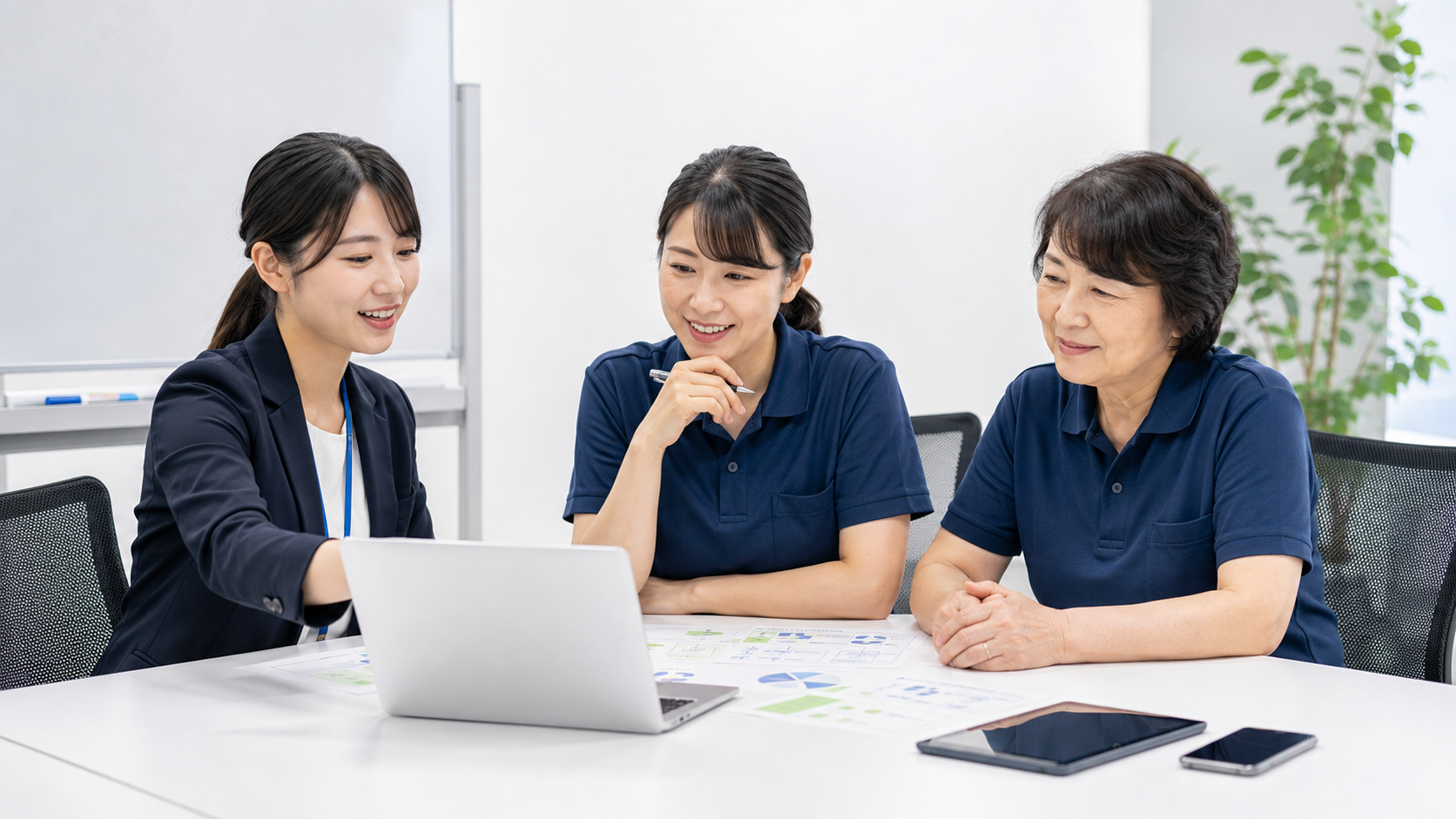 AI研修、Web実装、DX支援を組み合わせて相談している様子