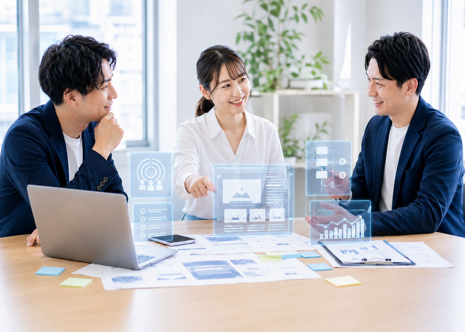 AI研修とWeb実装で現場の業務改善を支援するビジュアル | キャリアAIプラザ